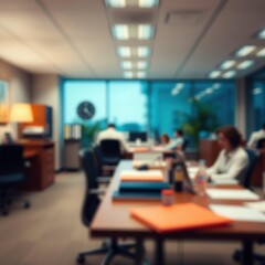 bokeh blue of  Blurred image of the office  abstract bokeh light background bright   emotional harmonious vignette 