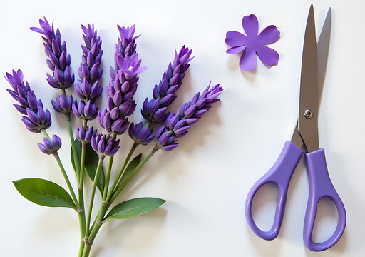 cutting beautiful purple lavender arrangement exact flower