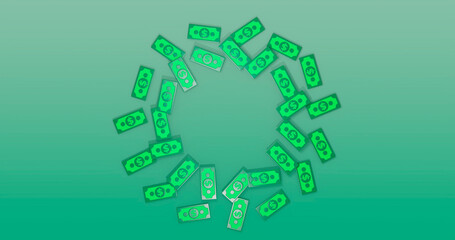 Banknote Background 3D Cartoon Render