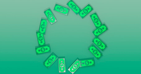 Banknote Background 3D Cartoon Render