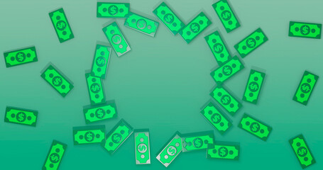 Banknote Background 3D Cartoon Render