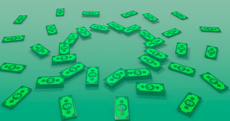Banknote Background 3D Cartoon Render