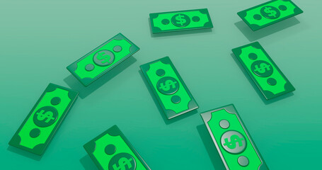 Banknote Background 3D Cartoon Render