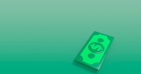 Banknote Background 3D Cartoon Render