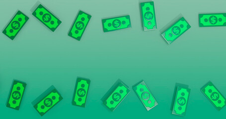 Banknote Background 3D Cartoon Render
