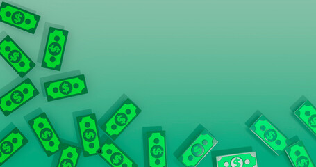 Banknote Background 3D Cartoon Render
