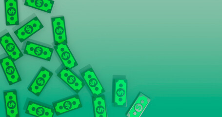 Banknote Background 3D Cartoon Render