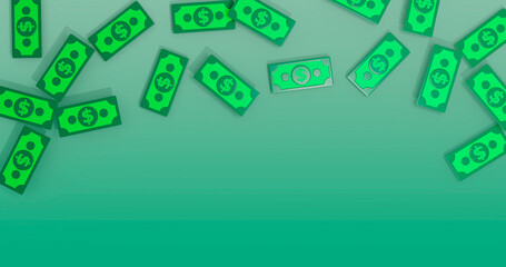Banknote Background 3D Cartoon Render
