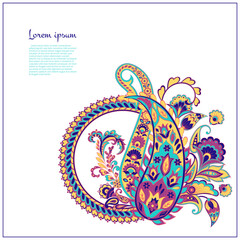 Obraz premium Paisley vector isolated pattern. Floral Vintage illustration