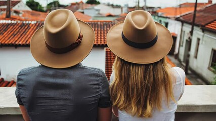 Relaxing vacation in Bangkok, Thailand with a couple exploring the vibrant city background.