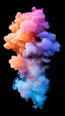 Obraz premium Vertical Photo of Colorful Smoke Against Black Background