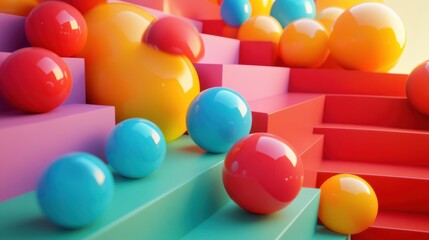 Abstract Colorful Spheres on a Colorful Staircase
