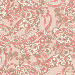 Madhubani, kalamkari, kani seamless pattern. Vector Ajrakh Ikat print patola. Background digital printing textile pattern floral allover design