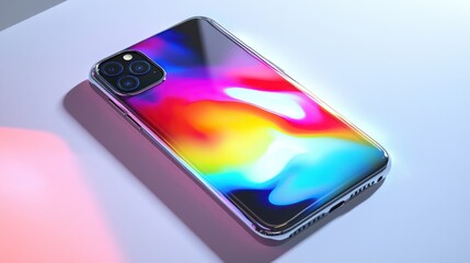 A Modern Smartphone with a Rainbow Design
