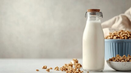 Oat Milk and Granola for Breakfast