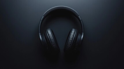 Black Headphones on Black Background