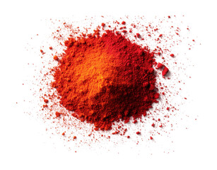 Colorful paprika powder in vibrant shades for culinary use and spice branding. Isolated on transparent background, png.