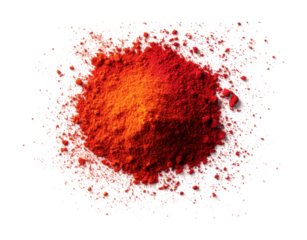 Colorful paprika powder in vibrant shades for culinary use and spice branding. Isolated on transparent background, png.