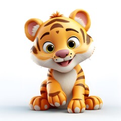 Cute 3D Tiger Character
