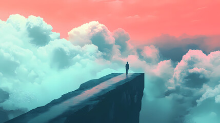 Fototapeta premium The feeling of being lost represented by endless. Liminality. Illustration
