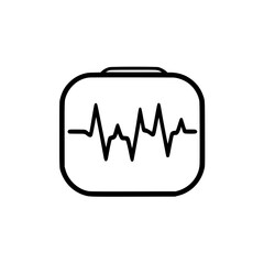 Monochrome heart monitor icon design