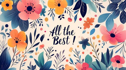 Floral Greeting Card: All the Best!