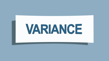 variance. A card isolated on blue background.
