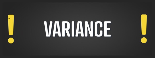 variance. A blackboard with white text. Illustration with grunge text style.