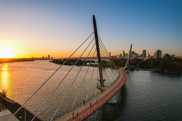 Boorloo Bridge over the Swan River in Perth, Western Australia