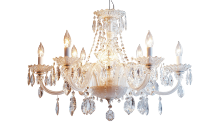 Crystal chandelier, transparent background