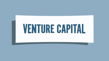 Venture Capital.. A card isolated on blue background.