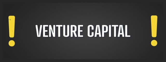 Venture Capital.. A blackboard with white text. Illustration with grunge text style.