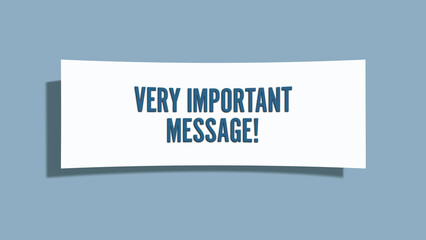 Very Important Message. A card isolated on blue background.