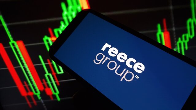 Konskie, Poland - December 23, 2024: Reece Group company logo displayed on mobile phone