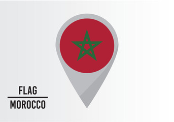 Morocco Flag on Location Pin. vector illustration