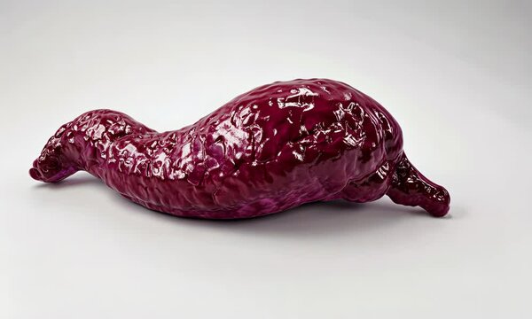 Human healthy pancreas. The camera revolves around a pancreas.