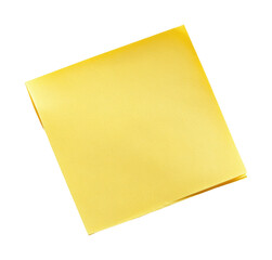 Simple yellow post it note suitable for reminders and messages. Isolated on transparent background, png.