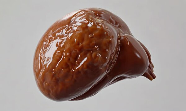 Human healthy pancreas. The camera revolves around a pancreas.