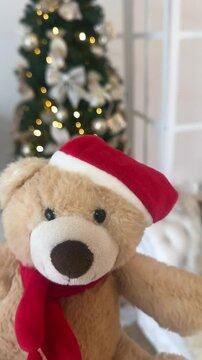 urso fofo em decora&ccedil;&atilde;o arvore de natal 