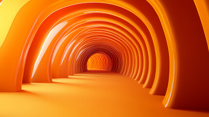 Fototapeta premium Arched tunnel, liminality, 3d background, 3d rendering. Liminality. Illustration