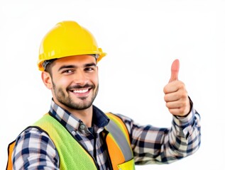 worker showing thumbs up