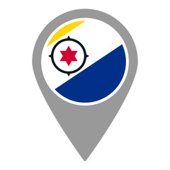 Caribbean Netherlands flag location pin, flag application, Flag on Location Pin, graphic design, map pointer, vector illustration.