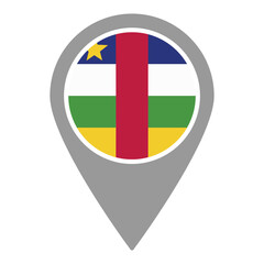 central african republic flag location pin, flag application, Flag on Location Pin, graphic design, map pointer, vector illustration.