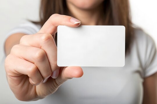 Hand Holding Plastic Card Mockup – Perfect for Displaying Branding and Card Designs.