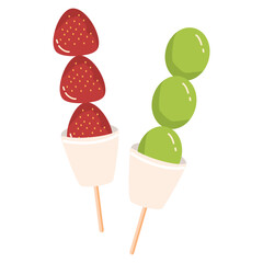 Fruit Brochette Sticks illustration design