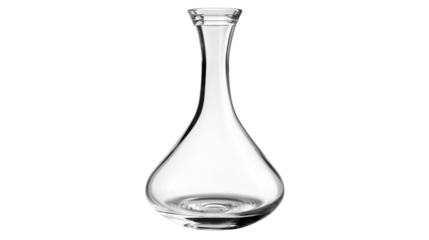 Crystal-clear wine decanter, transparent background