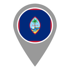 Guam flag location pin, flag application, Flag on Location Pin, graphic design, map pointer, vector illustration.
