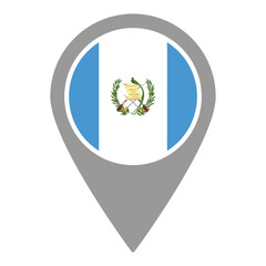 Guatemala flag location pin, flag application, Flag on Location Pin, graphic design, map pointer, vector illustration.