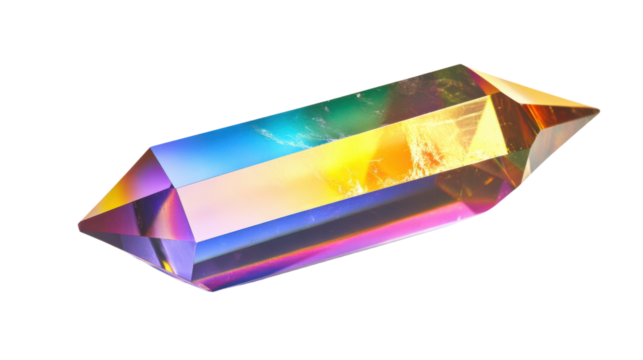 Transparent colorful gem, transparent background