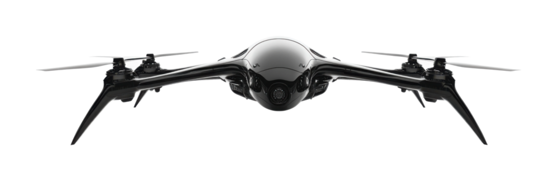 Sleek futuristic aircraft with wide wings and smooth aerodynamic body, advanced spaceship concept for sci-fi lovers isolated on transparent background